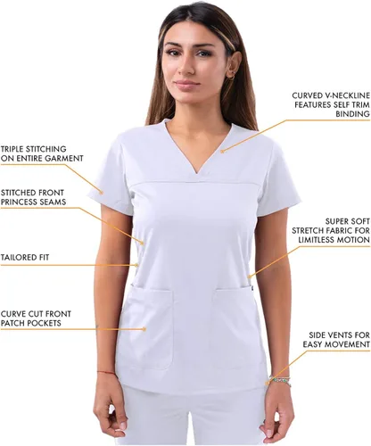 Miniatura 3 de Adar Pro - Ropa quirúrgica para mujer, camisa con cuello en V