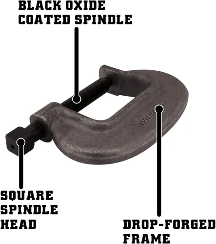 Miniatura 3 de Wilton Brute Force C-Clamp, apertura de 3-7/16", garganta de 2-1/2", 16250 libras de fuerza de sujeción (Modelo 3 F.C.)