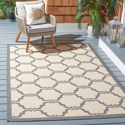 Miniatura 55 de SAFAVIEH Alfombra lavable al aire libre Courtyard Collection - 9 x 12 pies, beige y terracota, no desprende pelusa y fácil limpieza, ideal