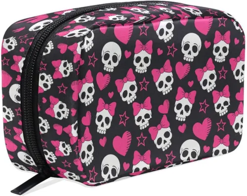 Miniatura 18 de MNSRUU Pequeña bolsa de cosméticos para niñas y mujeres, de viaje, con estampado de leopardo colorido, organizador de artículos de tocador
