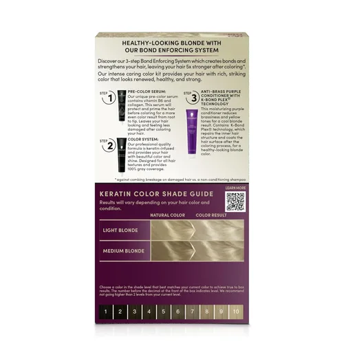 Miniatura 6 de Schwarzkopf Keratin Color - Tinte permanente para el cabello, 10.1 rubio ceniza extraclaro, 1 aplicación - Tinte permanente para el cabello