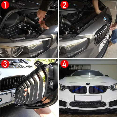 Miniatura 4 de Jaronx Compatible con cubierta de soporte en V BMW, insertos de rejilla, cubiertas envolventes de soporte de barra en V compatibles con BMW X3 F25