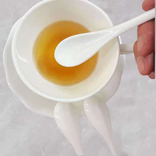 Miniatura 6 de 6 cucharas de café blanco de porcelana, salsa de té espresso y postres cucharas de cerámica