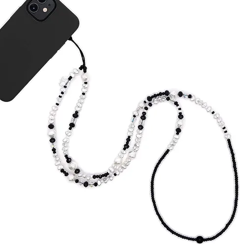 Miniatura 7 de Beaded Phone Charm Lanyard Strap Crossbody Fixed Beads Pearl Neck Chain