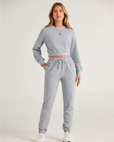 Miniatura 3 de BTFBM Conjunto deportivo de 2 piezas para mujer, camiseta corta de manga larga, sin botones, pantalón con cordón ajustable, pantalones deportivos