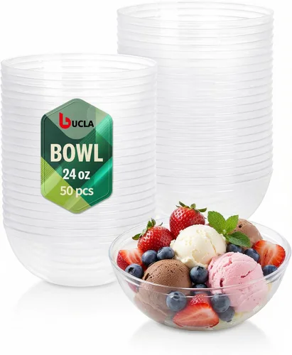 Miniatura 10 de bUCLA Paquete de 50 unidades de cuencos de plástico blanco de 12 oz - Cuencos de salsa de plástico blanco desechables premium resistentes - Ideal