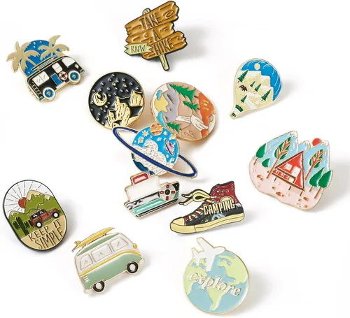 Miniatura 14 de Pandahall - Broches esmaltados de aleación con varios temas, broche de solapa, juego de pines esmaltados