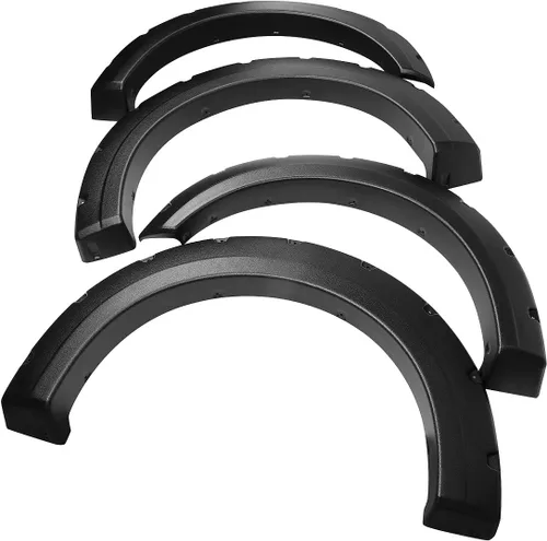 Miniatura 4 de DNA Motoring WF-F150-96-MBK - Juego de 4 guardabarros con remache de bolsillo, compatibles con camas Fleetside 15-17 F-150 de 67.1 pulgadas, 78.9