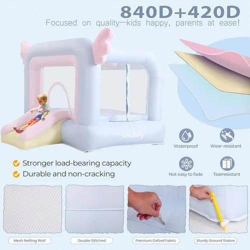 Miniatura 7 de Whubefy Casa inflable para niños, castillo animoso Dreamwing para niños de 8 a 12 años, diversión en interiores y patio trasero, casa inflable