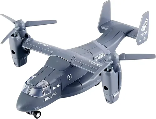 Avión de helicóptero de transporte militar de metal fundido a presión - Modelo de aleación a escala 1:400, juguete de avión rotor gemelo, Tiltrotor