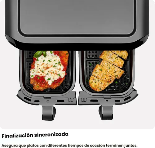 Miniatura 8 de Chefman Freidora de Aire de Doble Canasta de 6 Cuartos - Pantalla Táctil Digital, Smart Sync Finish, Hi-Fry, Apagado Automático, 2 Canastas de Freír