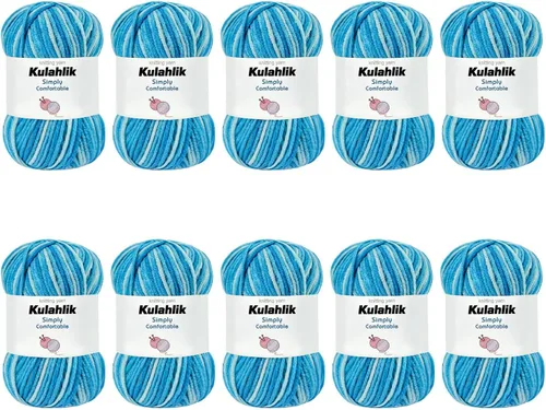 Miniatura 56 de 50g (1x50g) Hilo Acrílico para Crochet y Tejido, Hilo Degradado Colorido, 1 Rollo de Madejas, Hilo Acrílico Multicolor, Perfecto para Proyectos