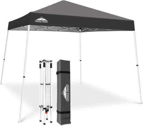 Miniatura 38 de Eagle Peak - Pérgola plegable (10.0 x 10.0 pies), patas inclinadas, de tela, para exteriores, fácil de montar, Negro