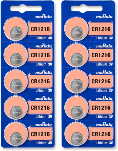 Miniatura 10 de Murata Batería CR1216 DL1216 ECR1216 3V Litio Moneda Celda (5 Baterías)