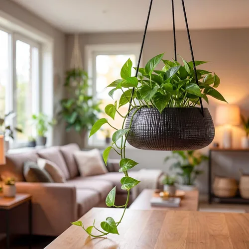 Miniatura 4 de Macetas colgantes de 8 pulgadas para plantas de interior, pequeñas macetas colgantes con agujeros de drenaje, macetas redondas de cerámica
