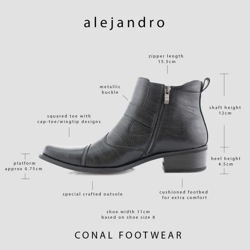 Miniatura 2 de Ferro Aldo Alejandro MFA606326 - Botas de vestir de espuma viscoelástica para hombre, estilo casual, con hebilla de alta occidental, botas de vestir