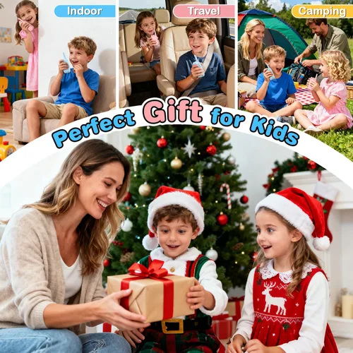 Miniatura 7 de Walkie Talkies de video para niños, paquete de 2 walkie talkies Facetime con cámara HD y cambiador de voz para niños y niñas para juegos familiares