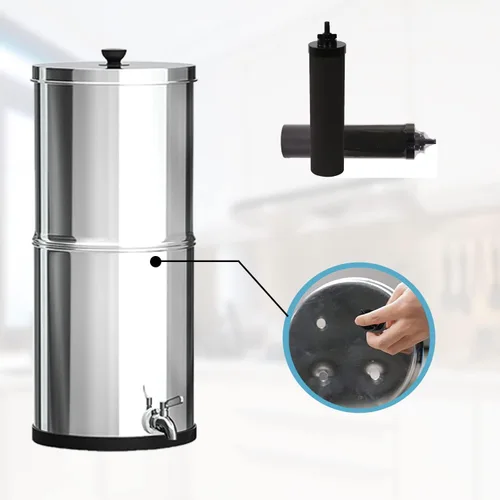 Miniatura 5 de Huining 2 filtros de agua negros - Sistema de filtro de agua por gravedad para el hogar - Compatible con Berkey
