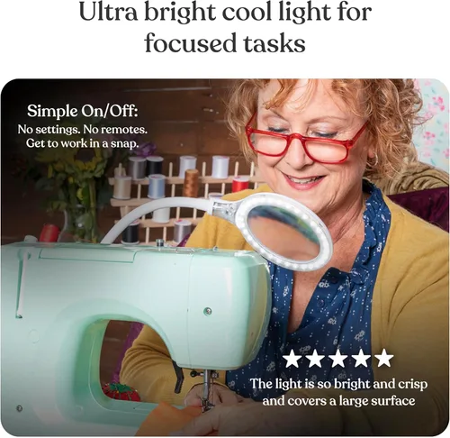 Miniatura 3 de Brightech LightView Pro Flex 2 en 1 Lámpara de escritorio con aumento, Lupa ligera 2.25x, Lupa ajustable con luz para manualidades, lectura, trabajo