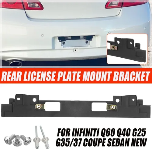 Miniatura 3 de Soporte de montaje de etiqueta de matrícula trasera para Infiniti Q60 Q40 G25 G35 G37 Coupé Sedán 2007-2016 - Juego de soporte de montaje