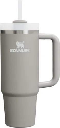 Stanley Quencher H2.0 - Vaso de acero inoxidable con asa, pajilla y tapa FlowState giratoria de 3 posiciones; aislamiento térmico, sin BPA; apto