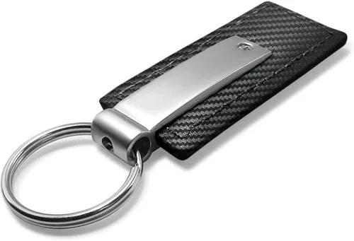Miniatura 3 de AU-TOMOTIVE GOLD, INC. Llavero de cuero de fibra de carbono negro con licencia oficial para Ford Raptor