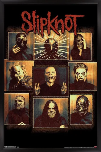 Miniatura 9 de Slipknot - Póster de pared a prueba de balas, 22.4 pulgadas de largo x 14.7 pulgadas, versión enmarcada en madera de granero