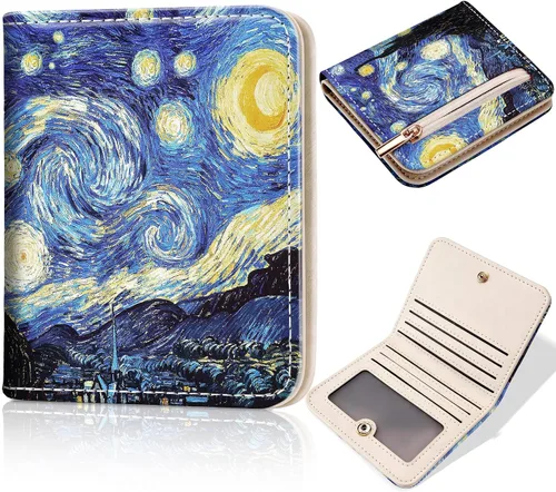 Miniatura 11 de Toughergun Billetera para Mujeres con Bloqueo RFID, Pequeña, Compacta, Bifold de Cuero de Lujo, Billetera de Bolsillo para Damas, Mini Monedero
