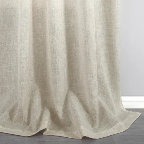 Miniatura 54 de KOUFALL Juego de 2 cortinas de puerta francesa, cortinas de lino para puerta/ventana, cortina transparente boho para cristal lateral delantero