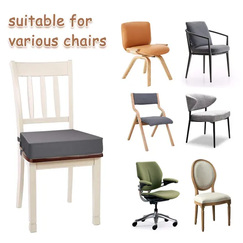 Miniatura 6 de Asiento elevador para niños para mesa de comedor, PU lavable con dobles correas de seguridad, antideslizante, asiento elevador para niños, portátil