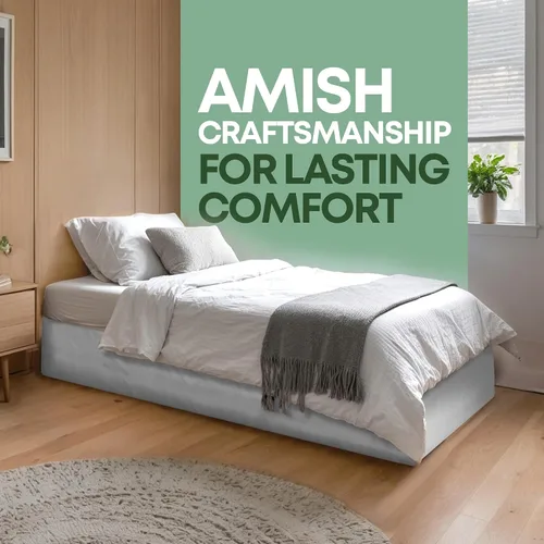 Miniatura 7 de Greaton, 10” Twin Box Spring Only for Twin Size Bed – Amish-Made in The USA – Solid Wood Mattress Foundation with Stable & Quiet Support