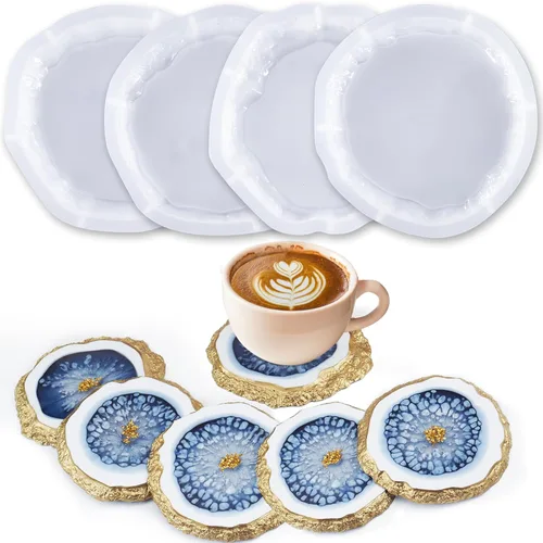 Miniatura 9 de Moldes ovalados de resina, moldes de bandeja de silicona grandes con 4 moldes de silicona para fundición de resina epoxi, manualidades de resina
