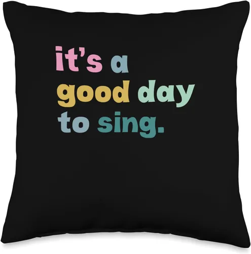 Funny Music Teacher Appreciation Gift Its Good Day to Sing - Almohada para profesor de música vintage, 16 x 16 pulgadas, multicolor