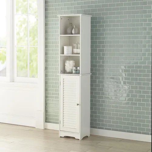 Miniatura 5 de BrylaneHome Mueble corto Louvre con cubículo - Blanco