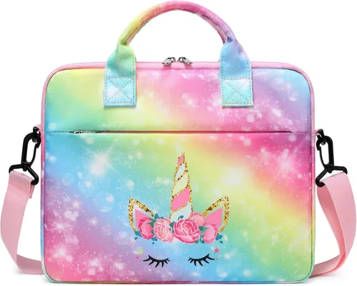 Miniatura 7 de JIANYA Bolsa de transporte para tableta para niños con correa para el hombro, 10-12.5 pulgadas, mármol cian