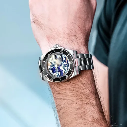 Miniatura 8 de ADDIESDIVE Reloj de buceo automático estéril para hombres Surf Dial pulsera de acero inoxidable MY-H3-2