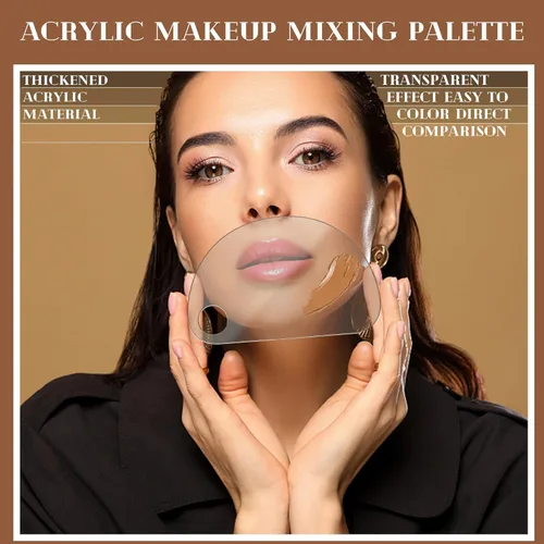 Miniatura 6 de Bandeja de mezcla cosmética de la paleta del maquillaje, paleta de mezcla del maquillaje con la espátula 4 in 2 Set Foundation Mixing Palette