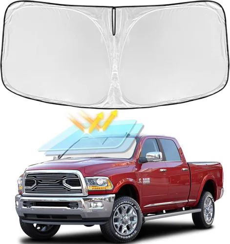 Miniatura 34 de para Dodge RAM 1500 2019-2024 2025 2026 Parasol Parasol para Parabrisas Cubierta - 4 Capas Parasol para Ventana Delantera para RAM1500 2Puertas