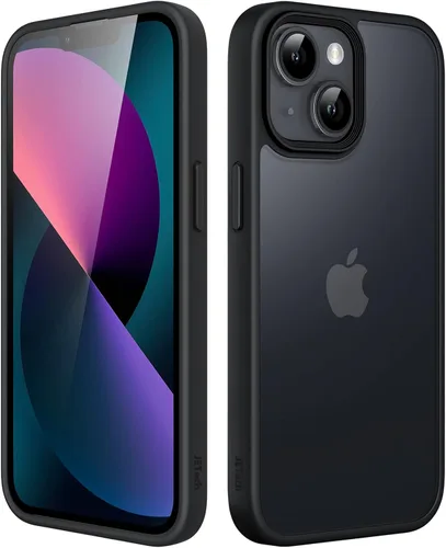 JETech Funda mate para iPhone 13 de 6.1 pulgadas, a prueba de golpes, protección contra caídas de grado militar, cubierta trasera translúcida