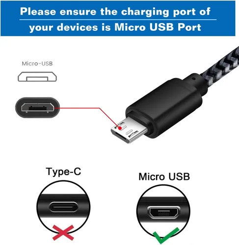 Miniatura 2 de Cable de carga para Android, cable micro USB [2 unidades/6 pies] con 2 unidades de doble puerto USB cargador de pared de carga rápida compatible