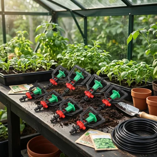 Miniatura 3 de 10 cabezales de pulverización de riego por goteo, rociadores de riego refractivo micro rotativo de 360°, rociadores de riego agrícola, goteros