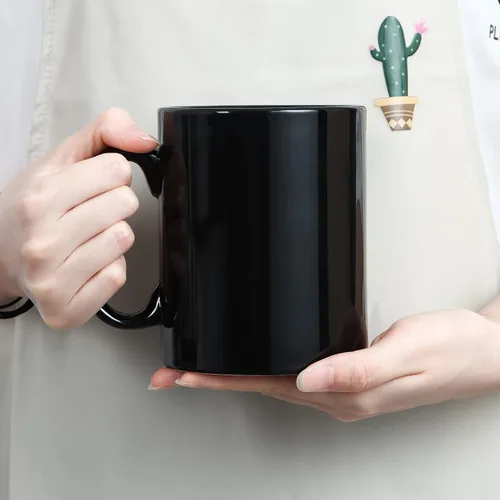 Miniatura 7 de Taza de café de cerámica extra grande de 20 oz, M017, taza de té clásica de porcelana súper grande con asa para oficina y hogar, negra
