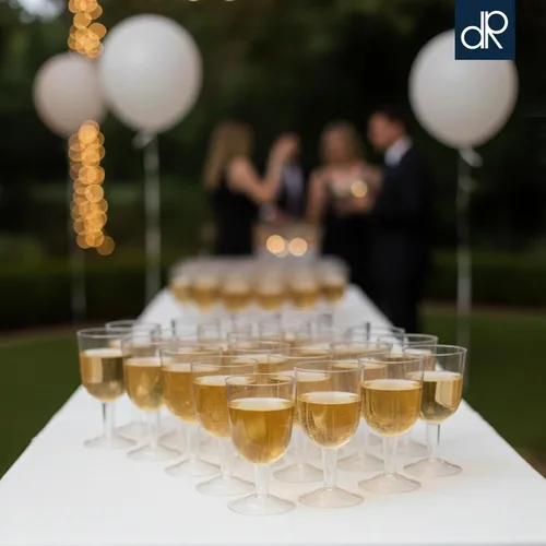 Miniatura 2 de DecorRack 24 copas de vino, 6 onzas, sin BPA, copas de vino de plástico para fiestas, perfectas para fiestas al aire libre, bodas, pícnics, Copa