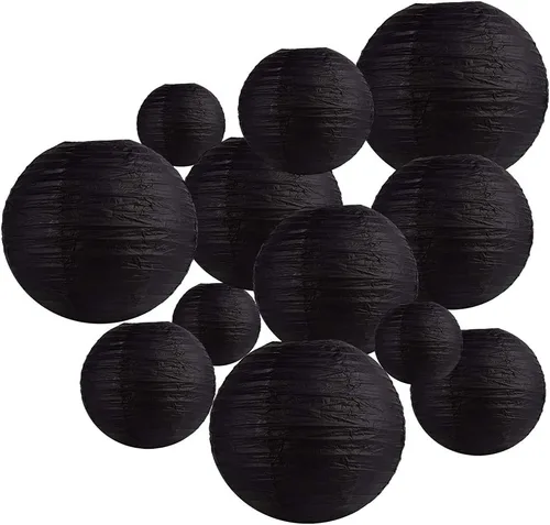 Miniatura 18 de 10 linternas de papel blanco para decoración de fiesta, 16 pulgadas, grandes, de papel redondo chino, para colgar, linternas gigantes