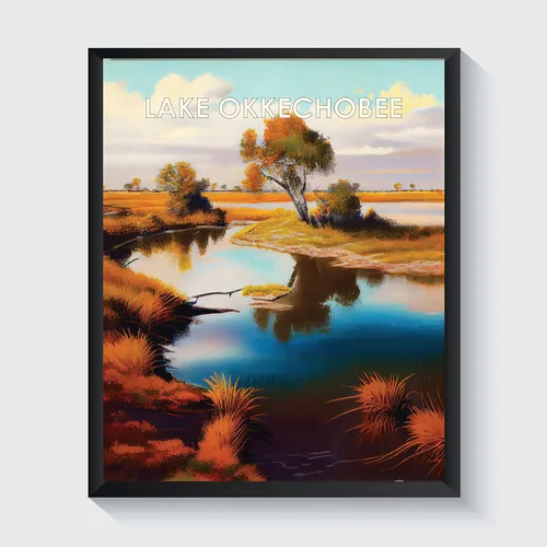 Miniatura 51 de Yellowstone Lake - Póster impreso artístico, ilustración, arte de pared, decoración de paisaje retro, paisaje, obra de arte para decoración de Lago