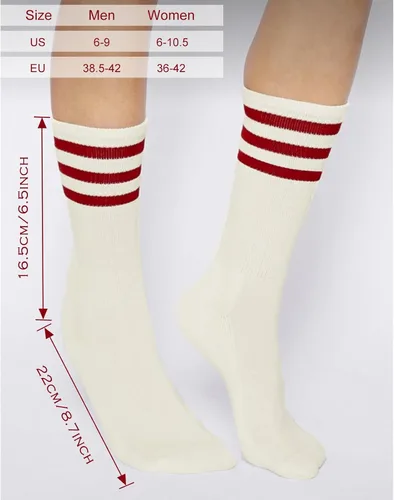 Miniatura 7 de 4 pares de calcetines a rayas para mujer, calcetines deportivos retro de algodón, elásticos, calcetines novedosos, unisex, multicolor