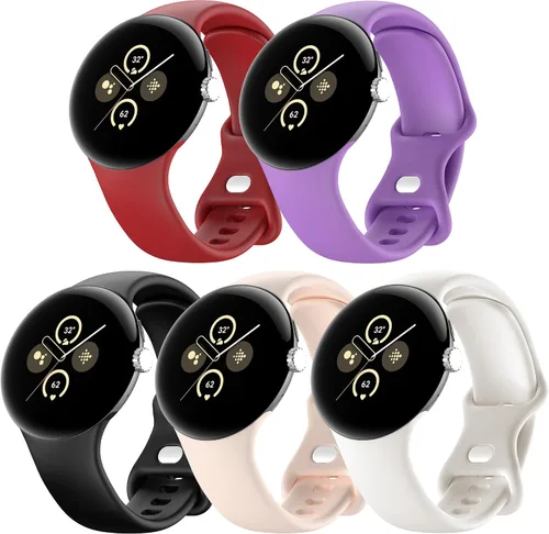 Miniatura 8 de Paquete de 5 bandas de reloj compatibles con Google Pixel 2/Pixel 3/Pixel 4 de 41mm para mujeres y hombres, correa de reemplazo deportiva duradera