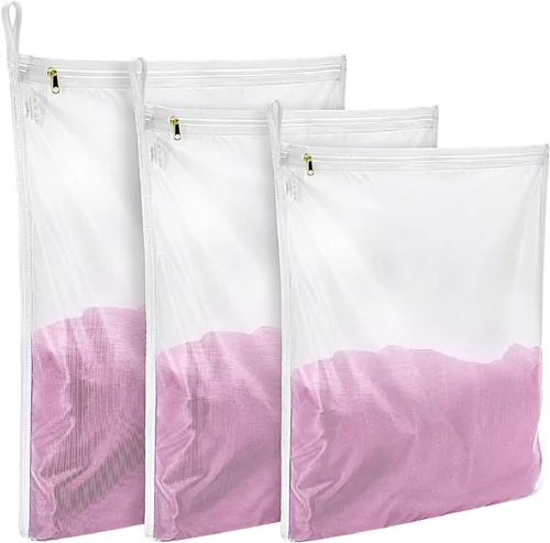 GOGOODA - Bolsas de lavandería para prendas delicadas, bolsa de malla fina para lencería, ropa interior, sujetadores, seda, calcetines con asa de