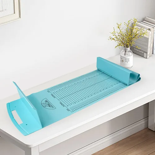 Miniatura 6 de Medarchitect Tapete de medición de altura para bebés, regla de infantómetro, tabla de altura de crecimiento para recién nacidos, niños pequeños, Azul