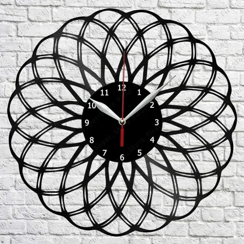 Reloj de pared de vinilo abstracto, registro LP, decoración del hogar, arte hecho a mano, regalo de personalidad (tamaño: 12 pulgadas, color: negro)